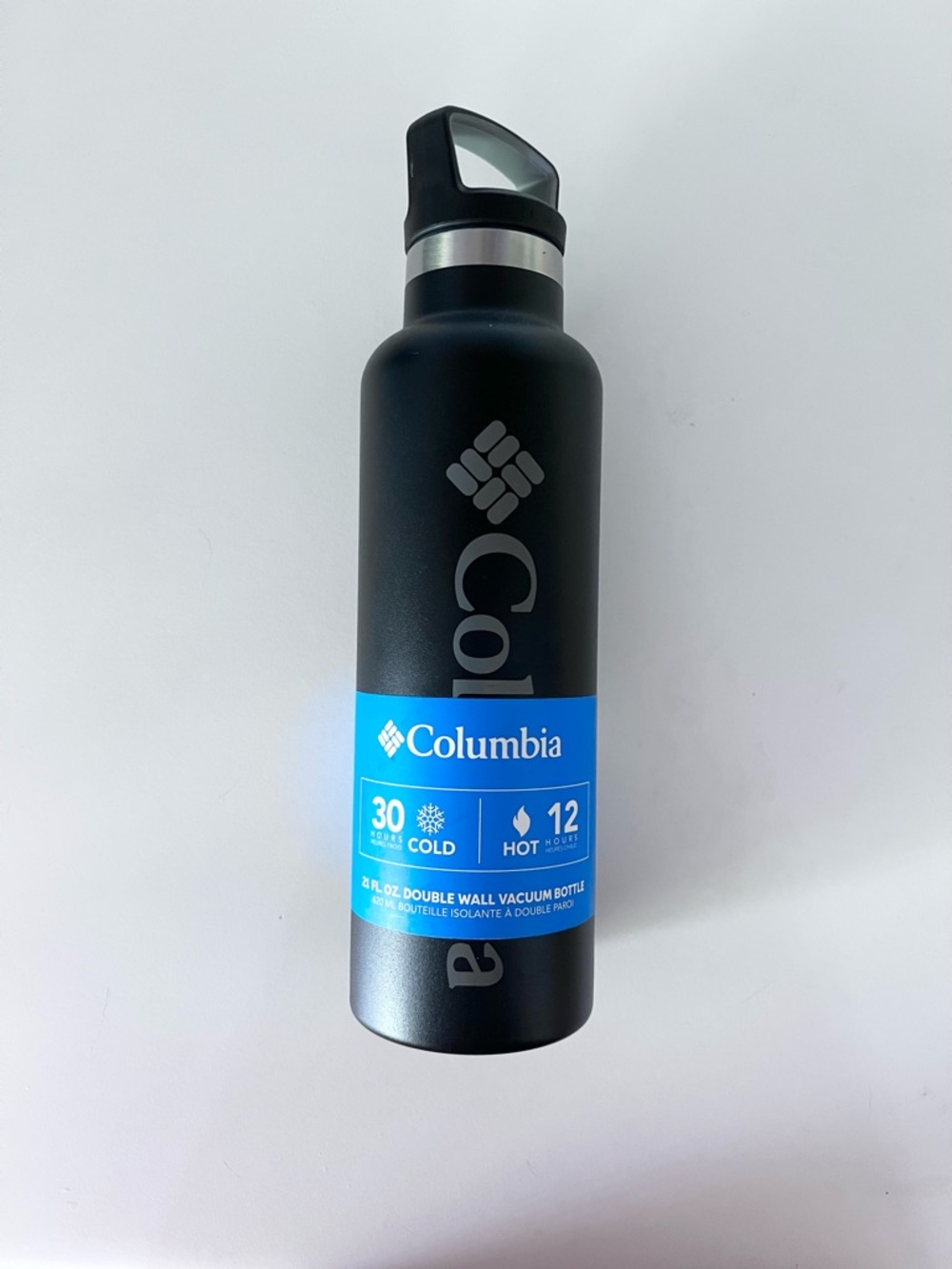 Columbia Insulated Stainless Steel 21 fl oz Bottle with Vacuum Seal NWT in Black